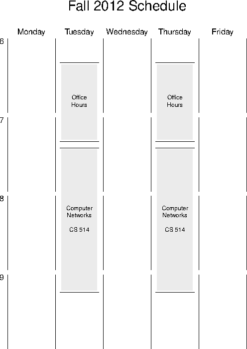 the class schedule