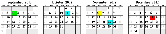 the semester calendar