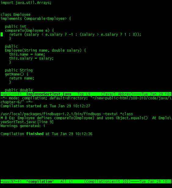 emacs-based findbugs