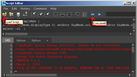 Maya Script Editor